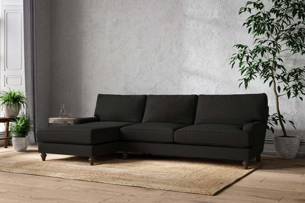 Marri Grand Left Hand Chaise Sofa - Brera Linen Charcoal