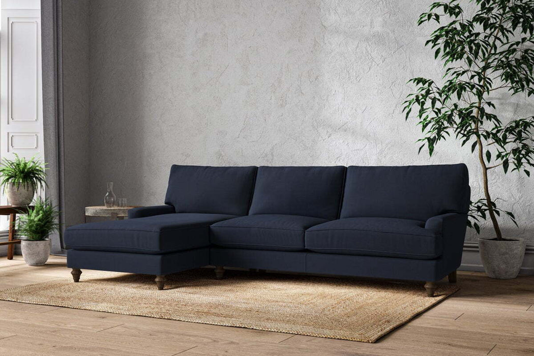 Marri Grand Left Hand Chaise Sofa - Brera Linen Indigo