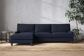 Marri Grand Left Hand Chaise Sofa - Brera Linen Indigo