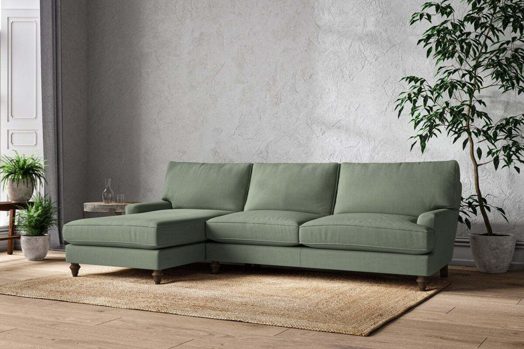 Marri Grand Left Hand Chaise Sofa - Brera Linen Jade