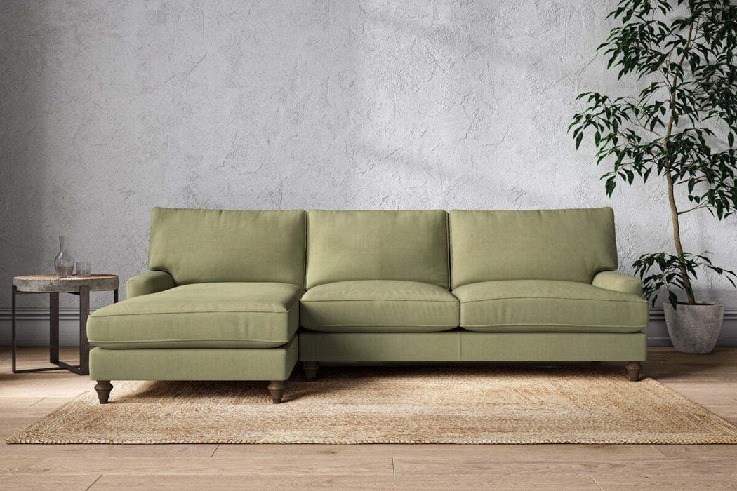 Marri Grand Left Hand Chaise Sofa - Brera Linen Sage