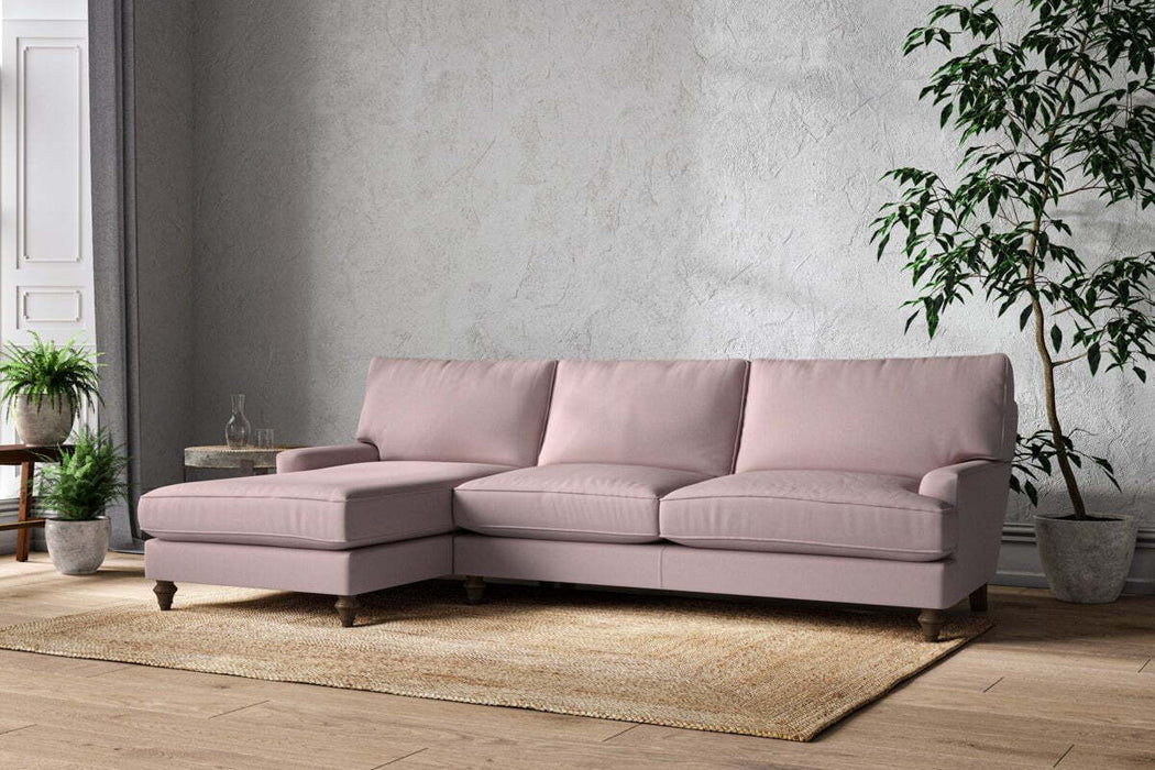 Marri Grand Left Hand Chaise Sofa - Recycled Cotton Lavender