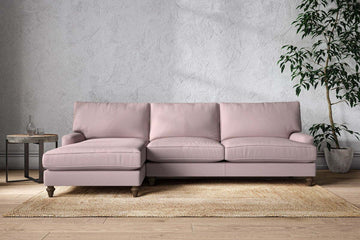 Marri Grand Left Hand Chaise Sofa - Recycled Cotton Lavender