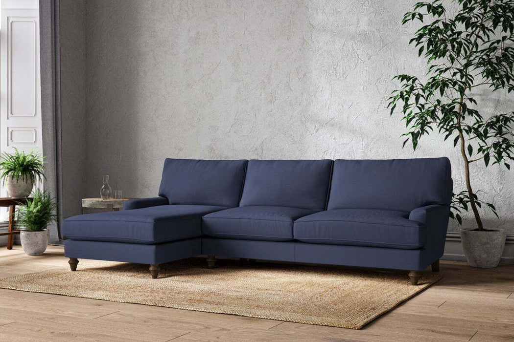 Marri Grand Left Hand Chaise Sofa - Recycled Cotton Navy