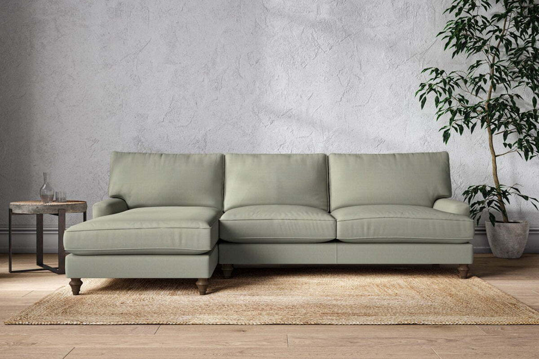 Marri Grand Left Hand Chaise Sofa - Recycled Cotton Seaspray