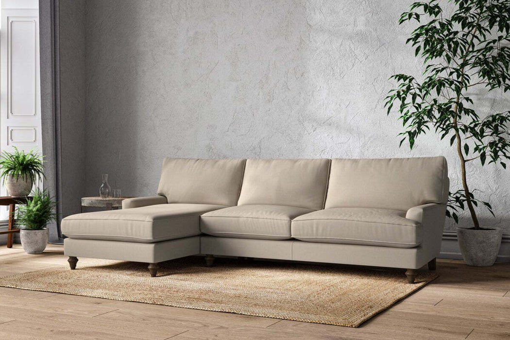 Marri Grand Left Hand Chaise Sofa - Recycled Cotton Stone