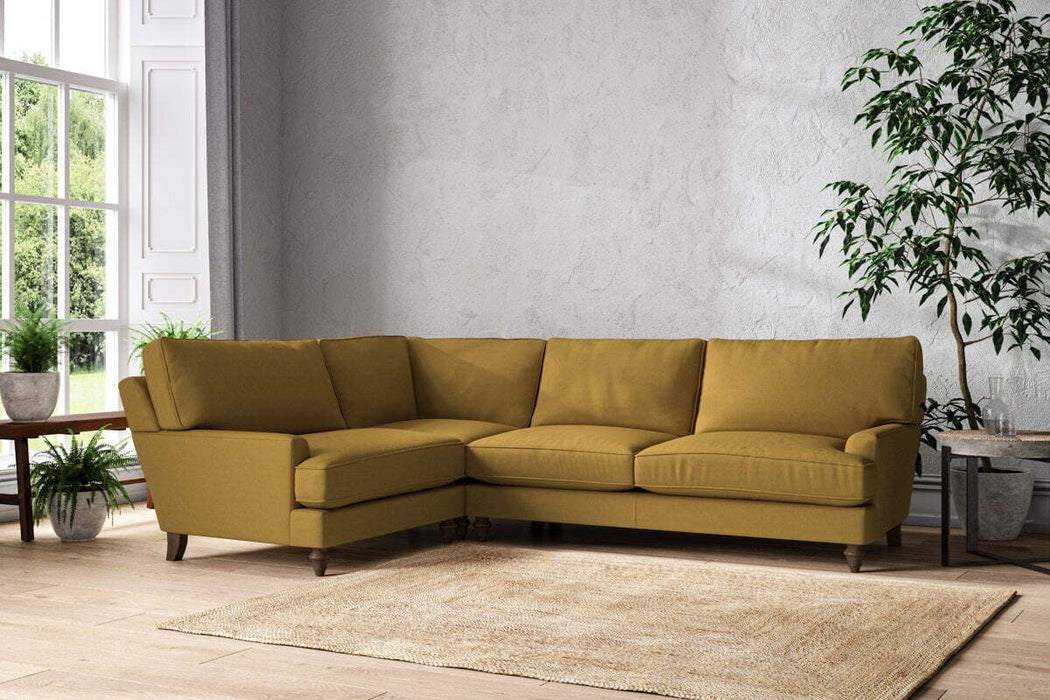 Marri Grand Left Hand Corner Sofa - Recycled Cotton Ochre
