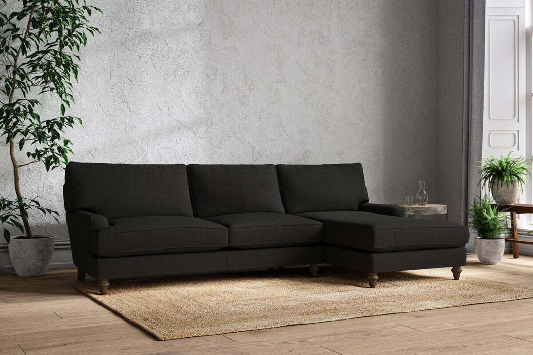Marri Grand Right Hand Chaise Sofa - Brera Linen Charcoal
