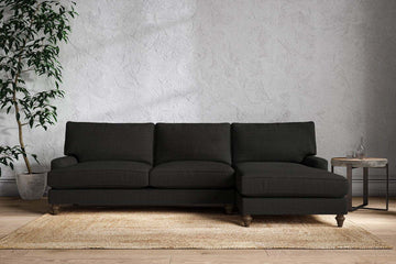Marri Grand Right Hand Chaise Sofa - Brera Linen Charcoal