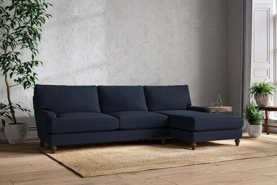 Marri Grand Right Hand Chaise Sofa - Brera Linen Indigo