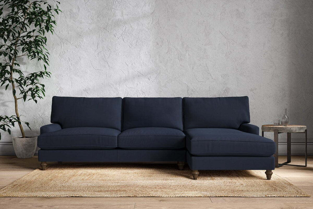 Marri Grand Right Hand Chaise Sofa - Brera Linen Indigo