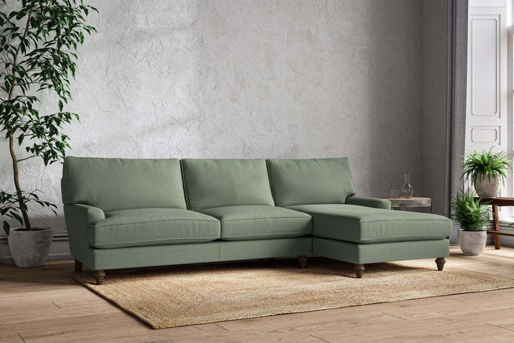 Marri Grand Right Hand Chaise Sofa - Brera Linen Jade