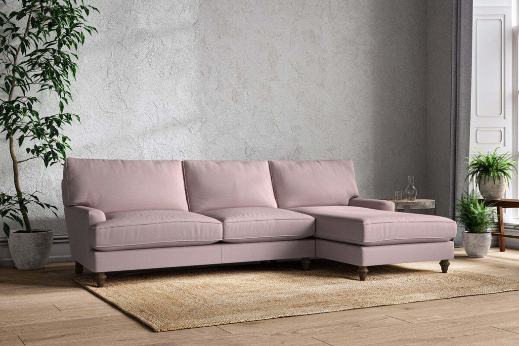 Marri Grand Right Hand Chaise Sofa - Recycled Cotton Lavender