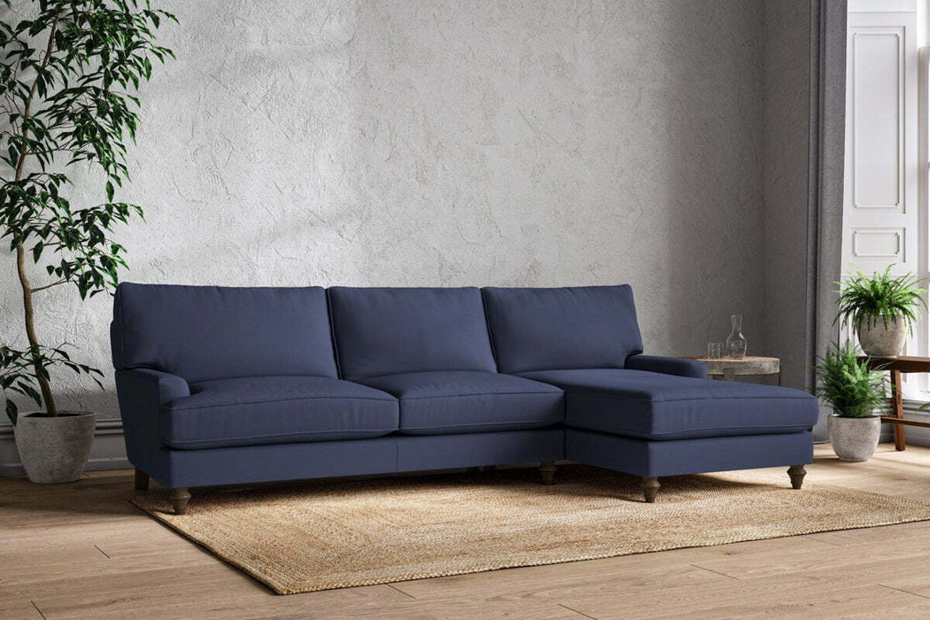 Marri Grand Right Hand Chaise Sofa - Recycled Cotton Navy