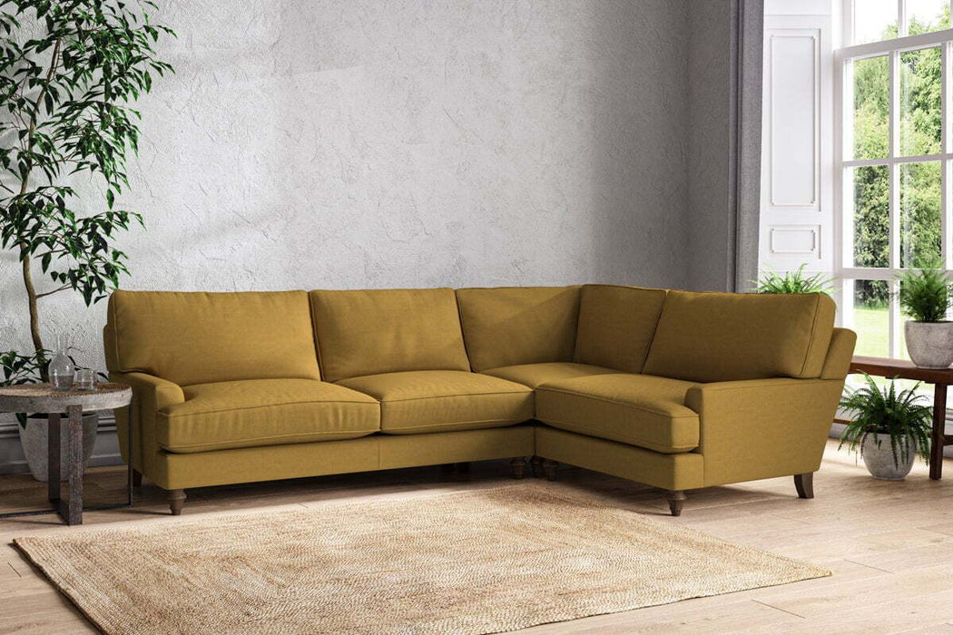 Marri Grand Right Hand Corner Sofa - Recycled Cotton Ochre