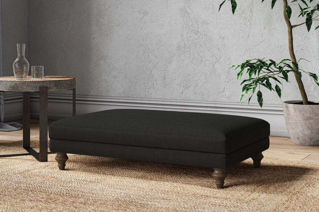 Marri Large Footstool - Brera Linen Charcoal