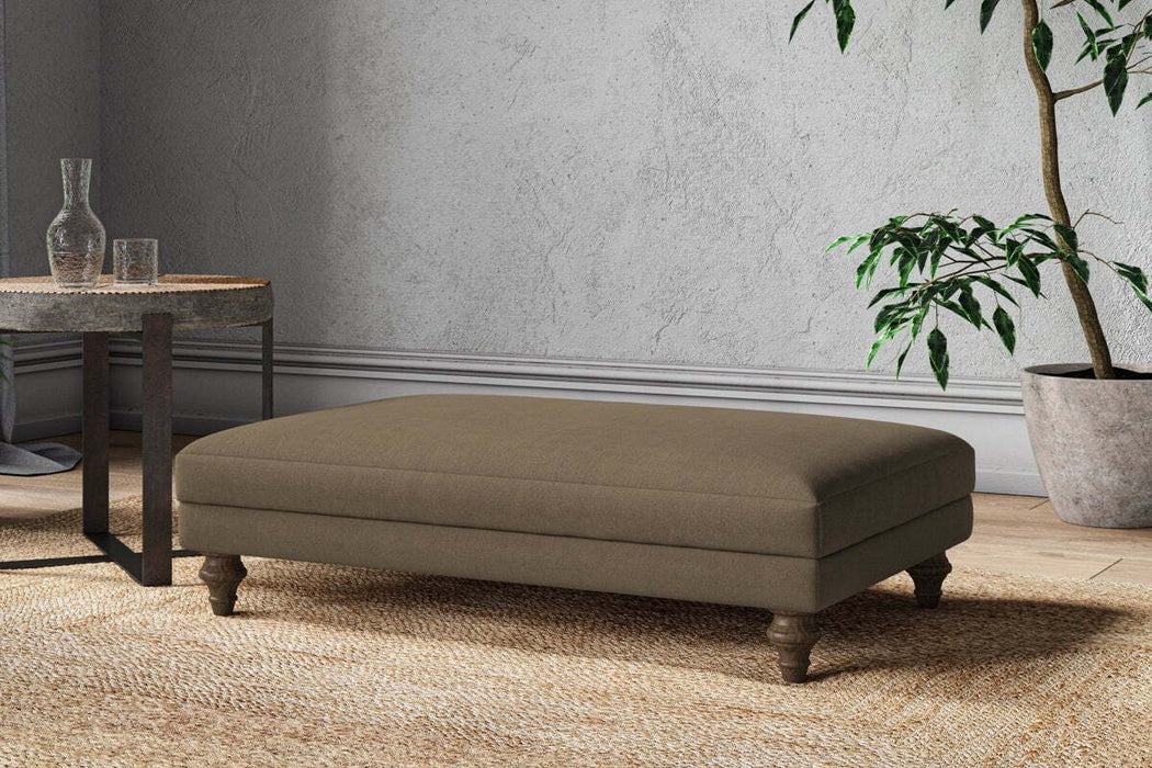 Marri Large Footstool - Brera Linen Chestnut