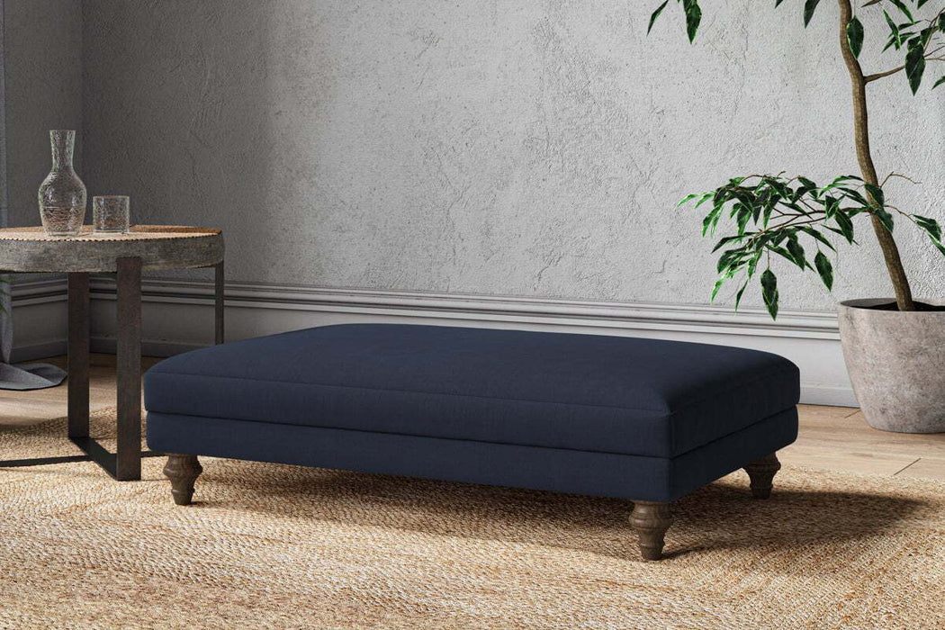 Marri Large Footstool - Brera Linen Indigo