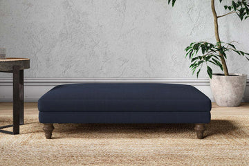Marri Large Footstool - Brera Linen Indigo