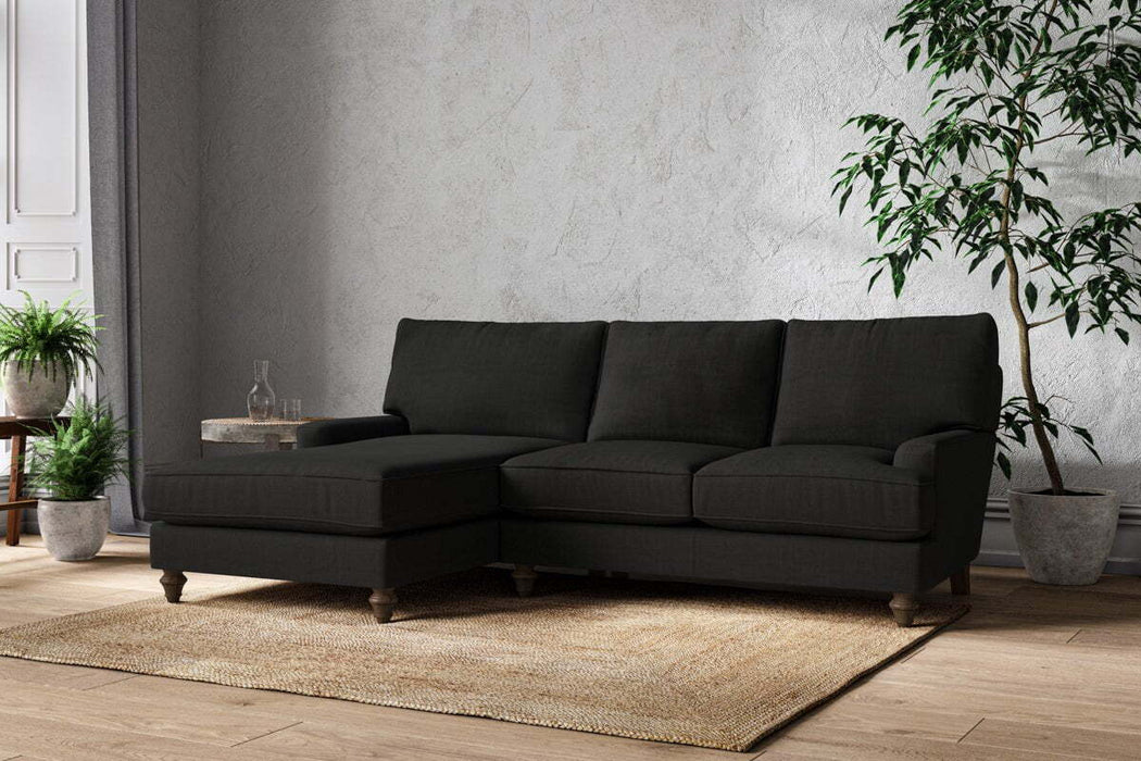Marri Large Left Hand Chaise Sofa - Brera Linen Charcoal