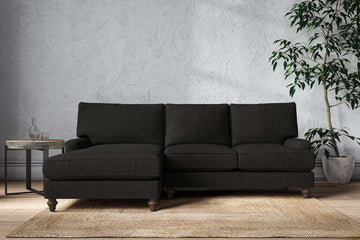 Marri Large Left Hand Chaise Sofa - Brera Linen Charcoal