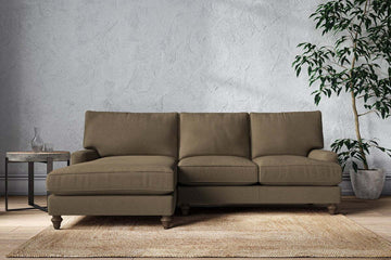 Marri Large Left Hand Chaise Sofa - Brera Linen Chestnut