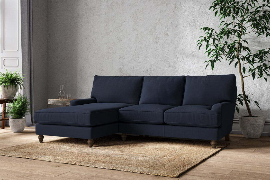 Marri Large Left Hand Chaise Sofa - Brera Linen Indigo