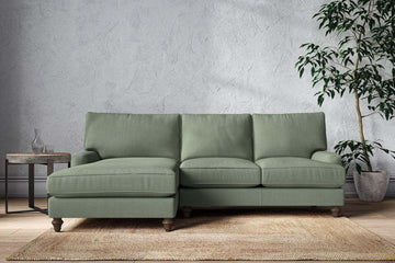 Marri Large Left Hand Chaise Sofa - Brera Linen Jade