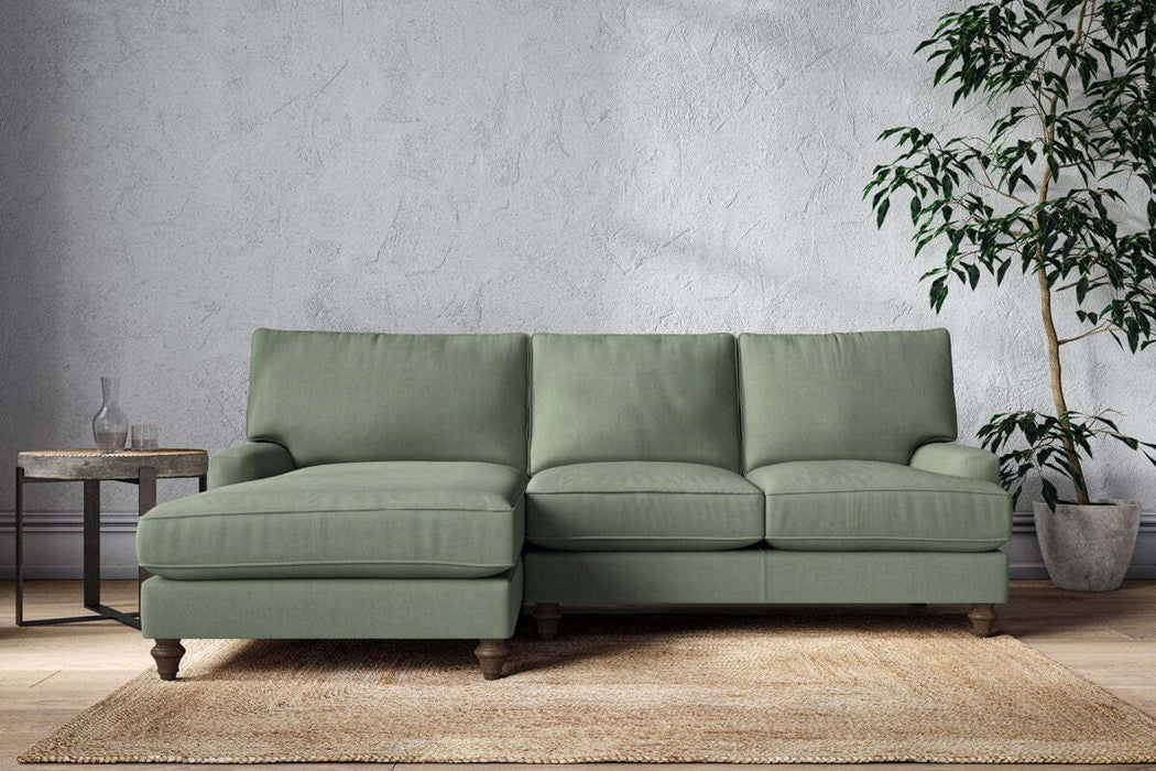 Marri Large Left Hand Chaise Sofa - Brera Linen Jade
