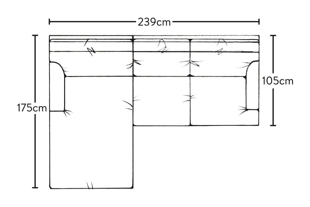 Marri Large Left Hand Chaise Sofa - Brera Linen Natural