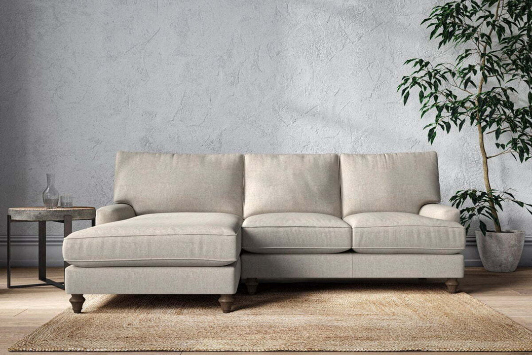 Marri Large Left Hand Chaise Sofa Brera Linen Natural