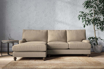 Marri Large Left Hand Chaise Sofa - Brera Linen Pebble