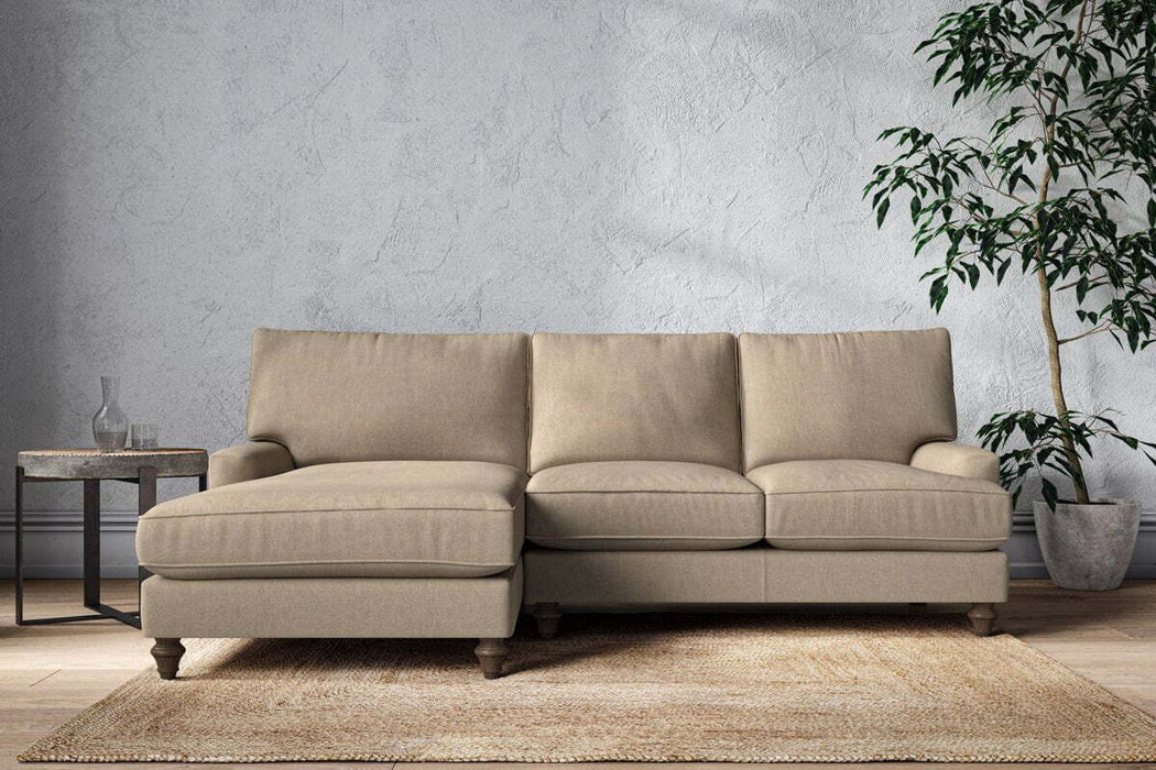 Marri Large Left Hand Chaise Sofa - Brera Linen Pebble