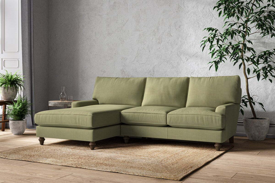 Marri Large Left Hand Chaise Sofa - Brera Linen Sage