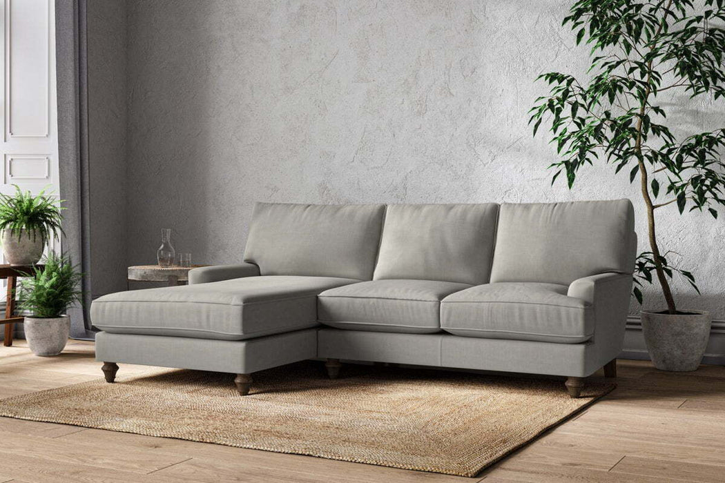 Marri Large Left Hand Chaise Sofa - Brera Linen Smoke