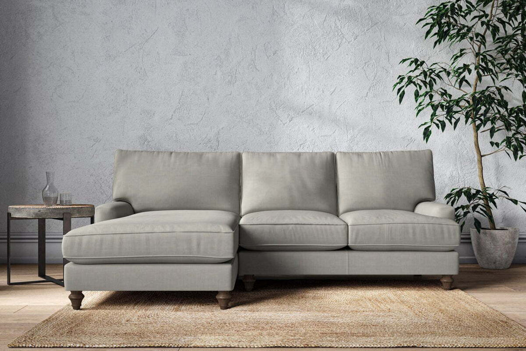 Marri Large Left Hand Chaise Sofa - Brera Linen Smoke