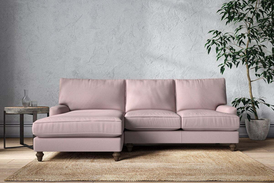 Marri Large Left Hand Chaise Sofa - Recycled Cotton Lavender