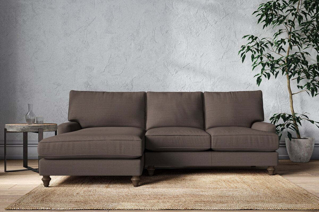Marri Large Left Hand Chaise Sofa - Recycled Cotton Mocha