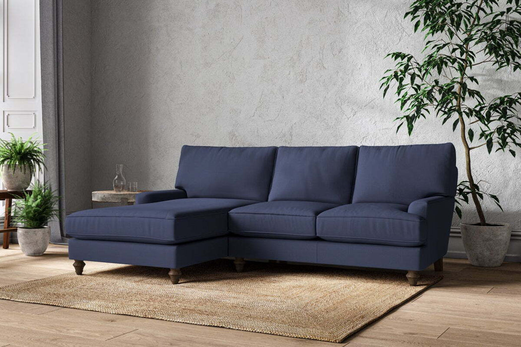 Marri Large Left Hand Chaise Sofa - Recycled Cotton Navy