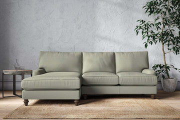 Marri Large Left Hand Chaise Sofa - Recycled Cotton Seaspray
