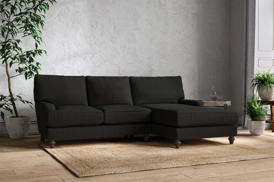 Marri Large Right Hand Chaise Sofa - Brera Linen Charcoal