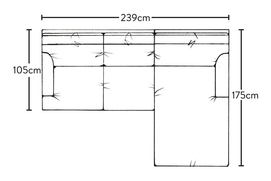Marri Large Right Hand Chaise Sofa - Brera Linen Chestnut