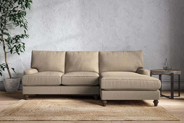 Marri Large Right Hand Chaise Sofa - Brera Linen Pebble