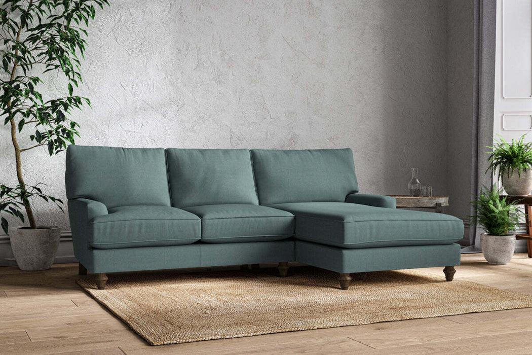 Marri Large Right Hand Chaise Sofa - Recycled Cotton Airforce