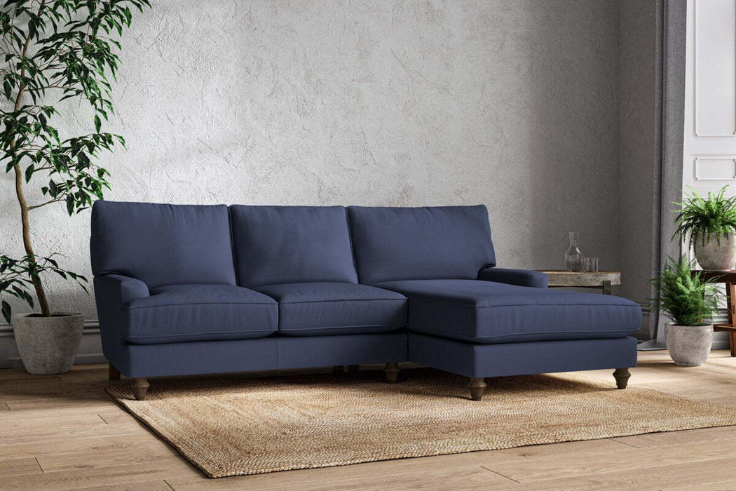 Marri Large Right Hand Chaise Sofa - Recycled Cotton Navy