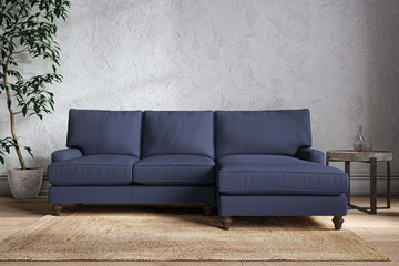 Marri Large Right Hand Chaise Sofa - Recycled Cotton Navy
