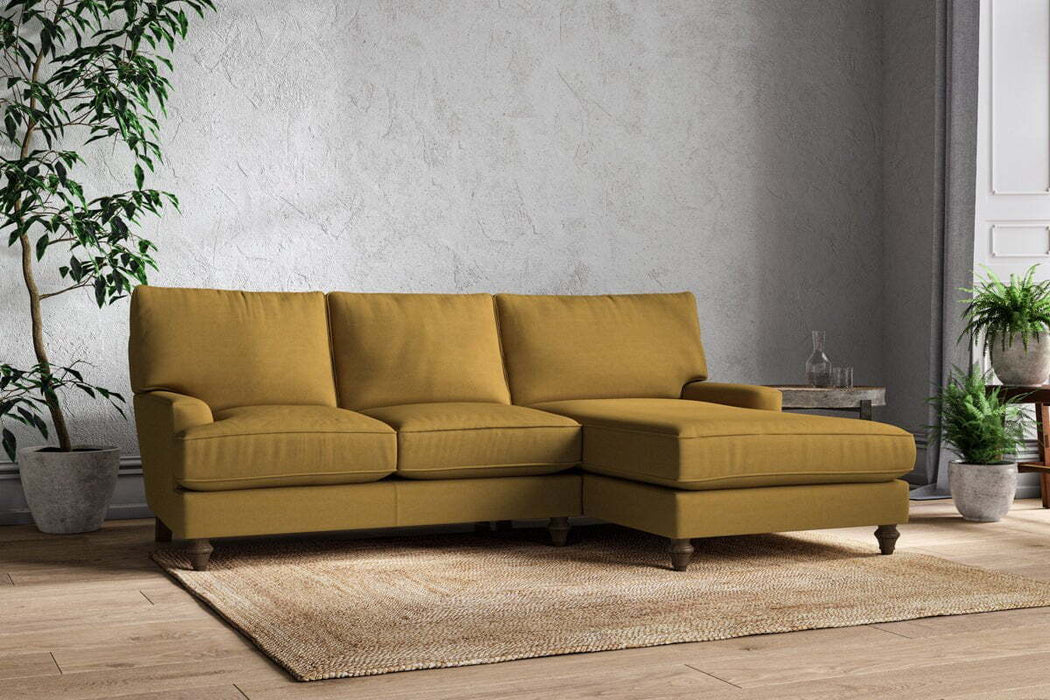 Marri Large Right Hand Chaise Sofa - Recycled Cotton Ochre