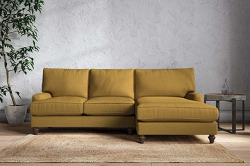 Marri Large Right Hand Chaise Sofa - Recycled Cotton Ochre