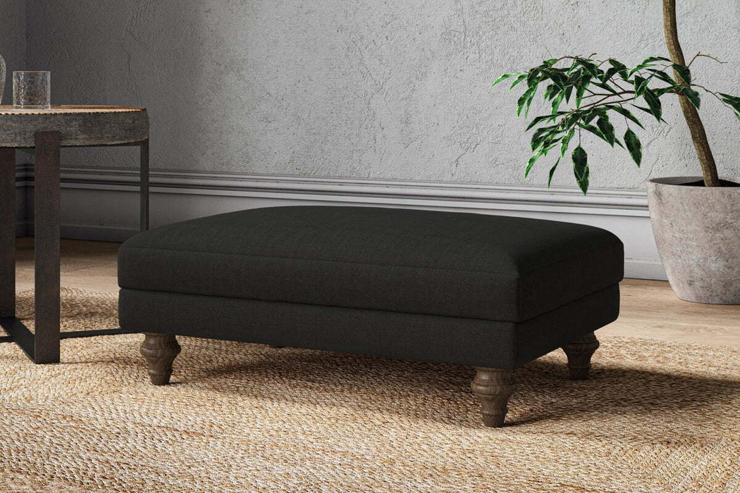 Marri Medium Footstool - Brera Linen Charcoal