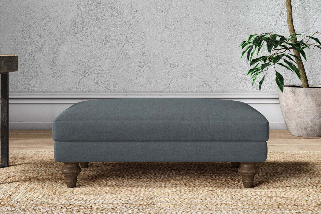 Marri Medium Footstool - Brera Linen Dusk